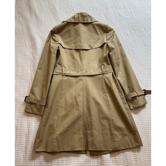 J Crew women's Tan Classic Double Breasted Trench Coat w Belt Size XS - Picture 5 of 12